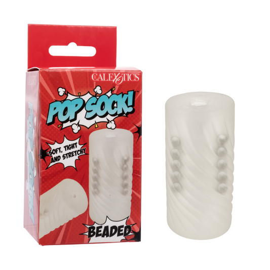 Pop Sock! Beaded Male Masturbator - Clear