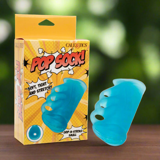 Pop Sock! Grip-N-Stroke Small Male Masturbator - Blue