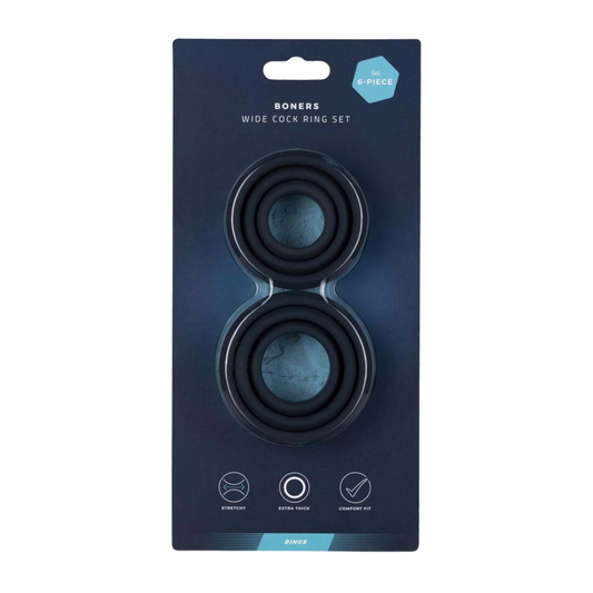 Boners Silicone Wide Cock Ring Set 6-Piece Set