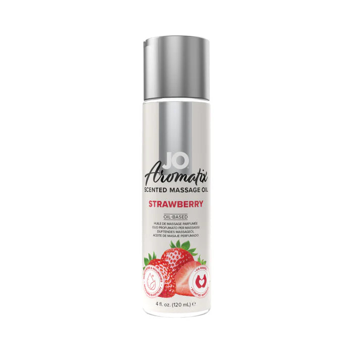 JO Aromatix Strawberry Scented Massage Oil - 4 oz (120 mL)