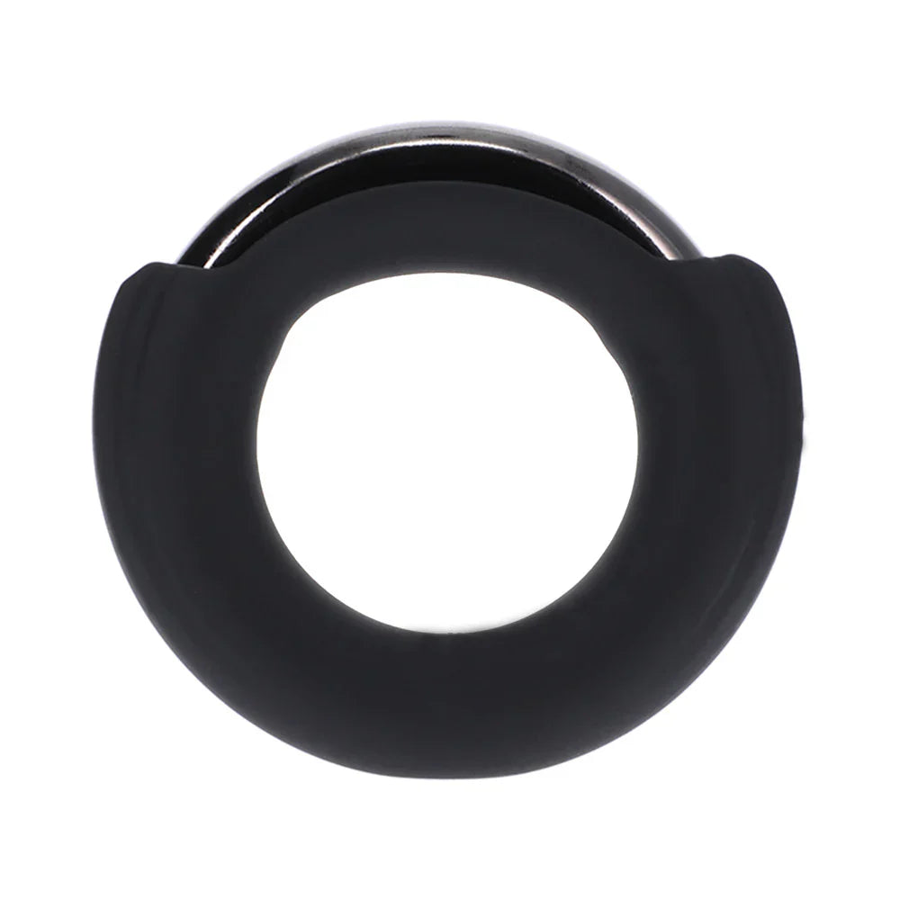 Fort Troff Pinch Zero Ring Black with wide Magno Lock opening and body-safe silicone sheath, half-pound weight for firm support.