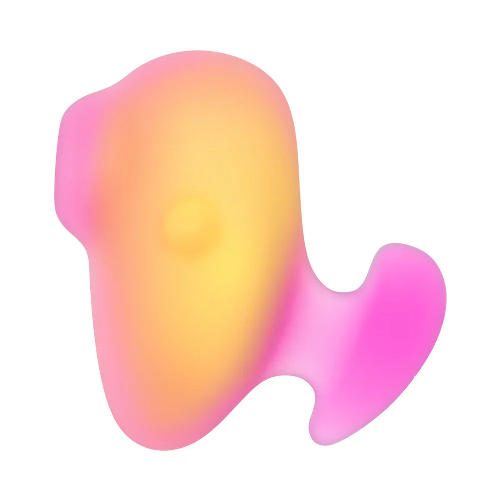 Pink and coral ROMP Kiss Clitoral Stimulator in a compact, ergonomic design for pleasure on the go.