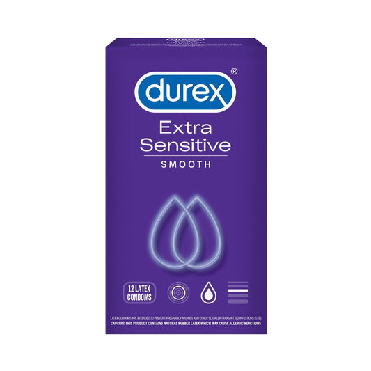 Durex Extra Sensitive Smooth Condoms 12-Pack - sexlube.com