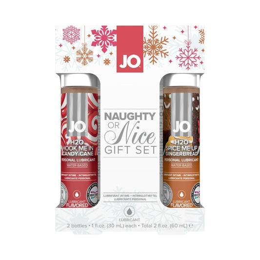JO Naughty or Nice Gift Set Candy Cane & Gingerbread 1oz (60 mL) Each - sexlube.com