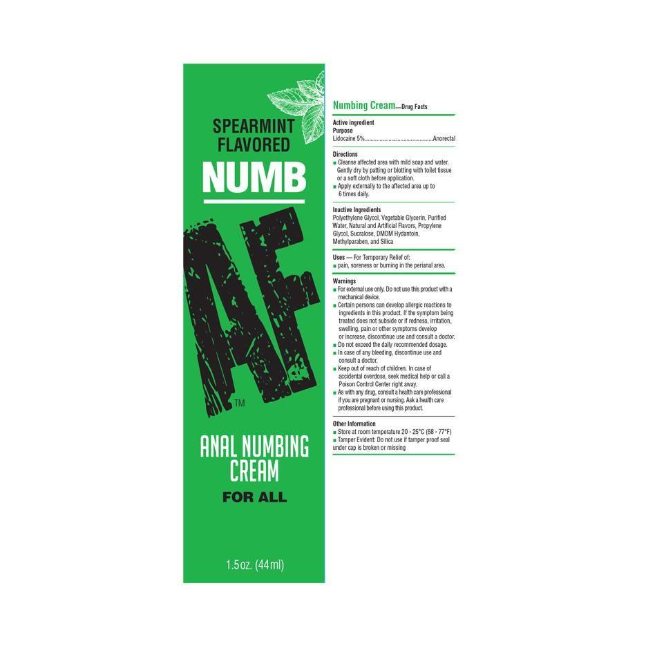 Numb AF Anal Numbing Cream For All - Spearmint Flavored - sexlube.com