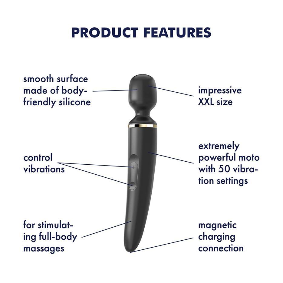 Satisfyer Wand-er Woman Large Rechargable Wand Vibrator - CheapLubes.com