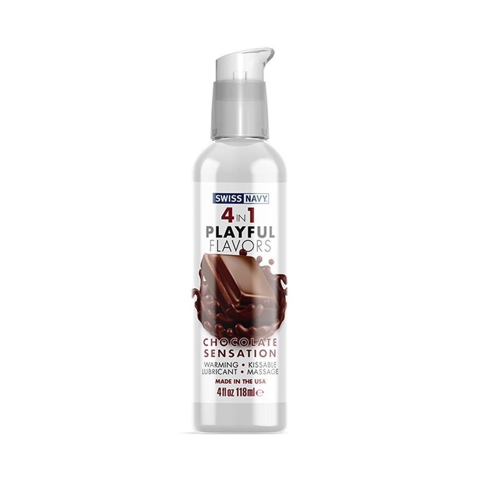 Swiss Navy 4 in 1 Playful Flavors - Warming Kissable Massage Lubricant 4oz (118 mL) - Flash Flavor Sale!