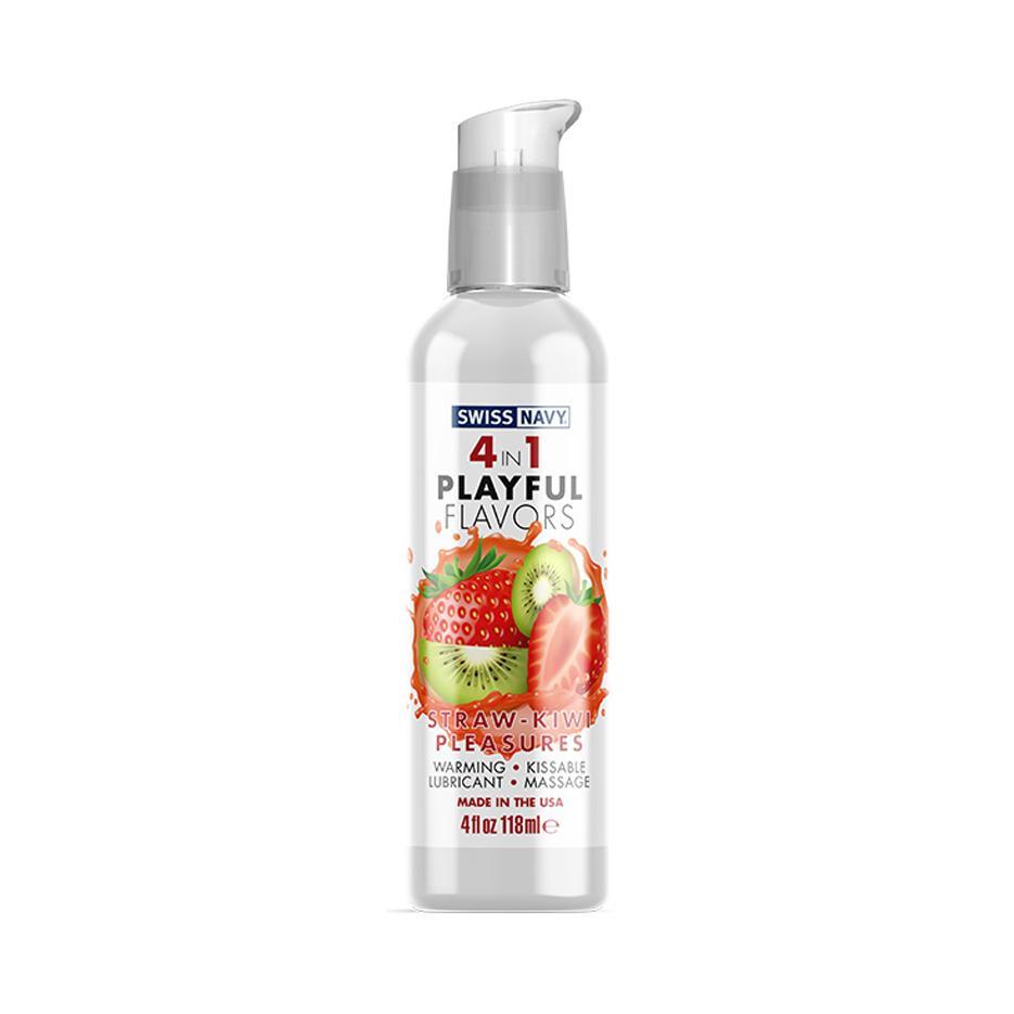 Swiss Navy 4 in 1 Playful Flavors - Warming Kissable Massage Lubricant 4oz (118 mL) - Flash Flavor Sale!