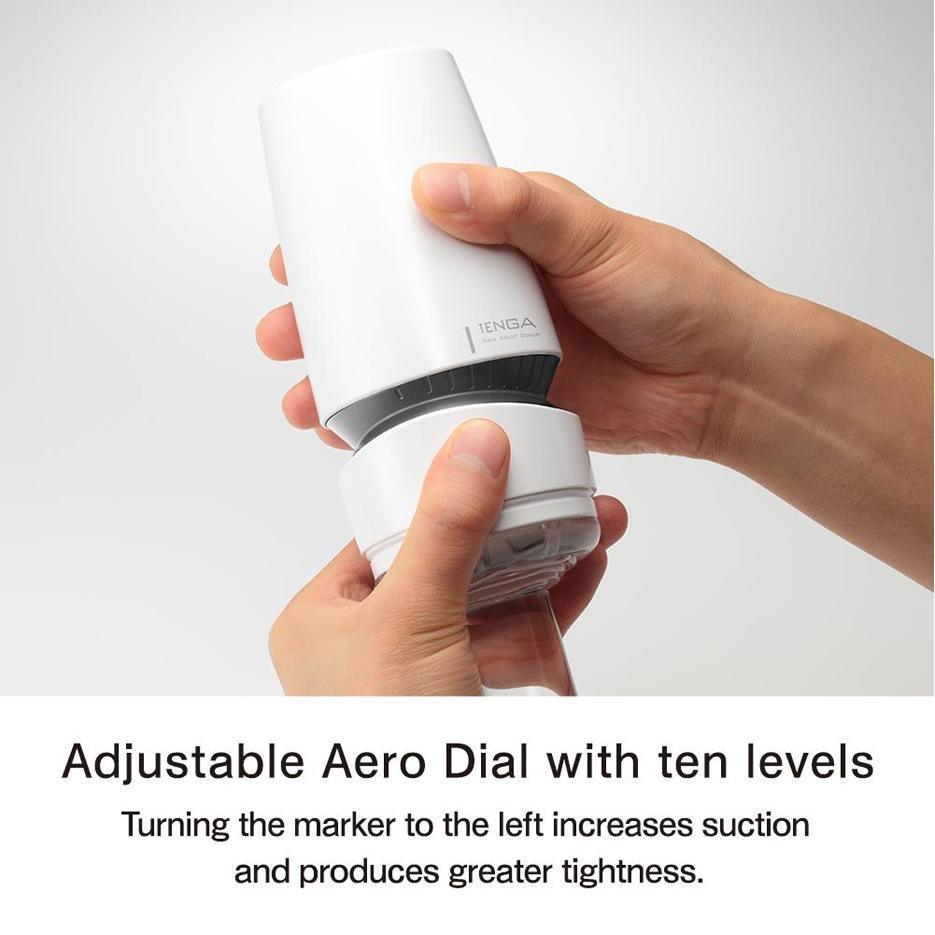 TENGA AERO Silver Ring Reusable Masterbator w/ Suction Dial