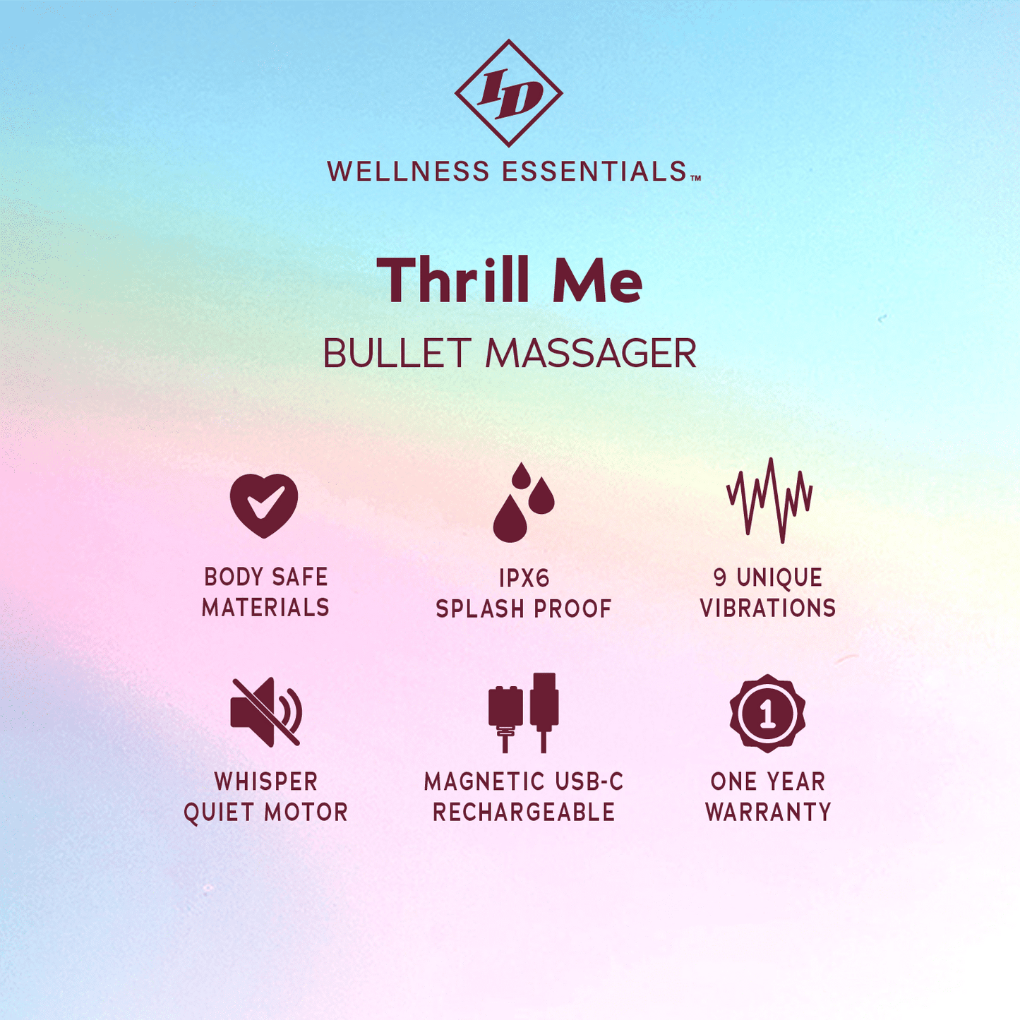ID Wellness Essentials - Thrill Me Bullet Massager - Blue