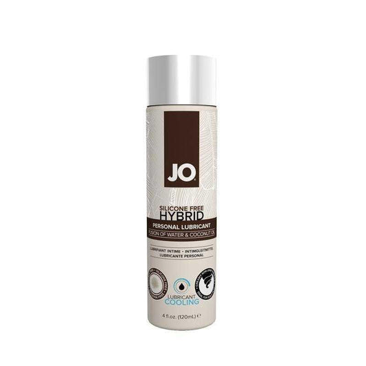 JO Silicone Free Hybrid Lubricant COOLING 4 oz (120 ml) - Coconut and Water Based - sexlube.com
