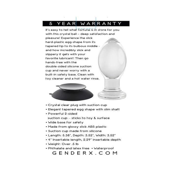 Gender X Crystal Ball Suction Cup Anal Plug - Clear