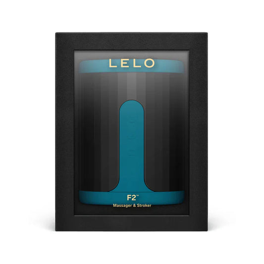 LELO F2 Massager & Stroker - Teal - w/Free LELO F1L H2o Advanced Performance Moisturizer 3.3oz