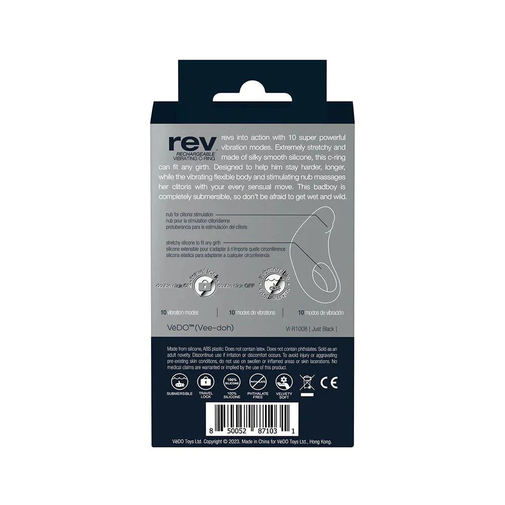 VeDO Rev Rechargeable Vibrating C-Ring - CheapLubes.com