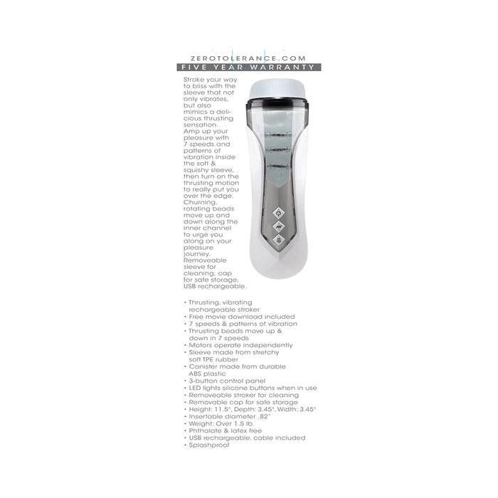 Zero Tolerance - Rechargeable Stroking Buddy - White - CheapLubes.com