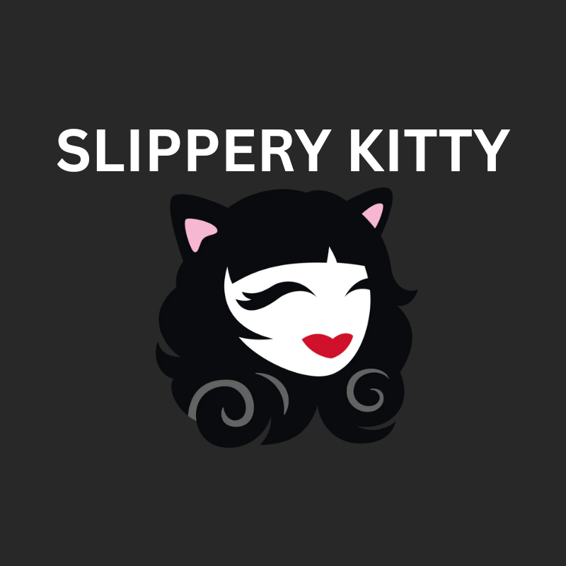 Slippery Kitty Slippery Kitty is long lasting, silky smooth water based lubricant that is safe for vaginal use. It contains Aloe and Vitamin E. Slippery Kitty is a premium lube with a fun feminine bottle. Available in Natural or Strawberry. SexLube