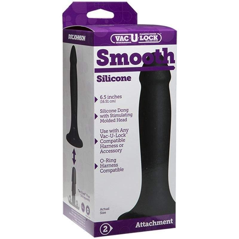 Doc johnson Vac-U-Lock Smooth Silicone Black Dong