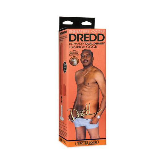 Dredd ULTRASKYN 13.5in Chocolate Cock with Removable Suction Cup Packaging
