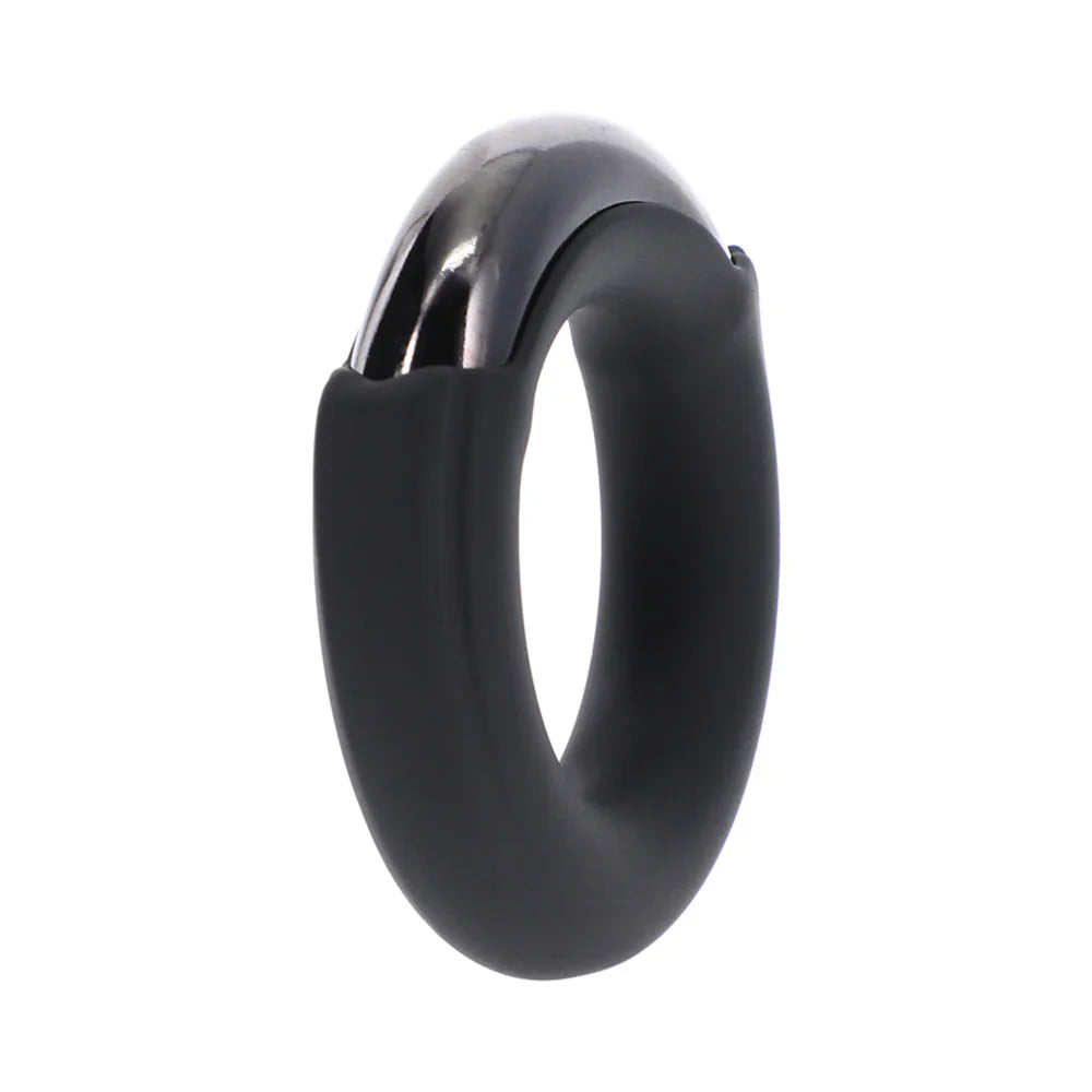 Fort Troff Pinch Zero Ring Black with metal lock and silicone sheath, features extra-wide Magno opening for easy use.