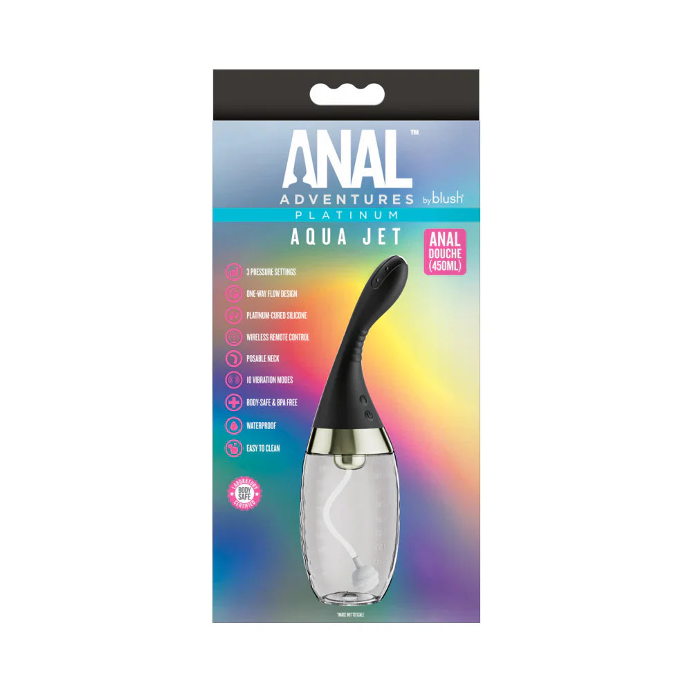 Anal Adventures Aqua Jet Automatic Rechargable Anal Douche W/Remote
