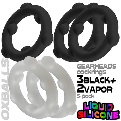 Oxballs Gearheads 5-Pack Spinner Rings Black/Opaque