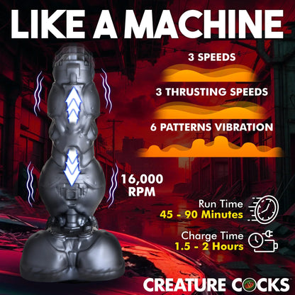Creature Cocks Cyborg Rechargeable Thrusting Silicone Dildo W/Remote