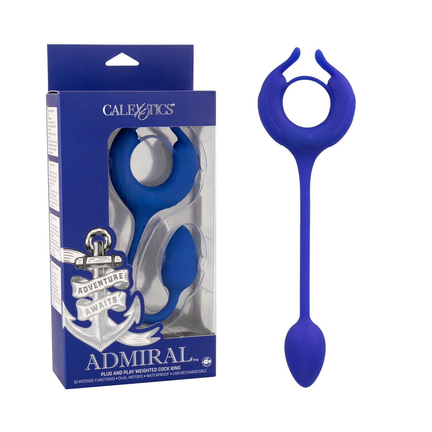 Admiral Plug and Play Vibrating Weighted Cock Ring - Rechargable