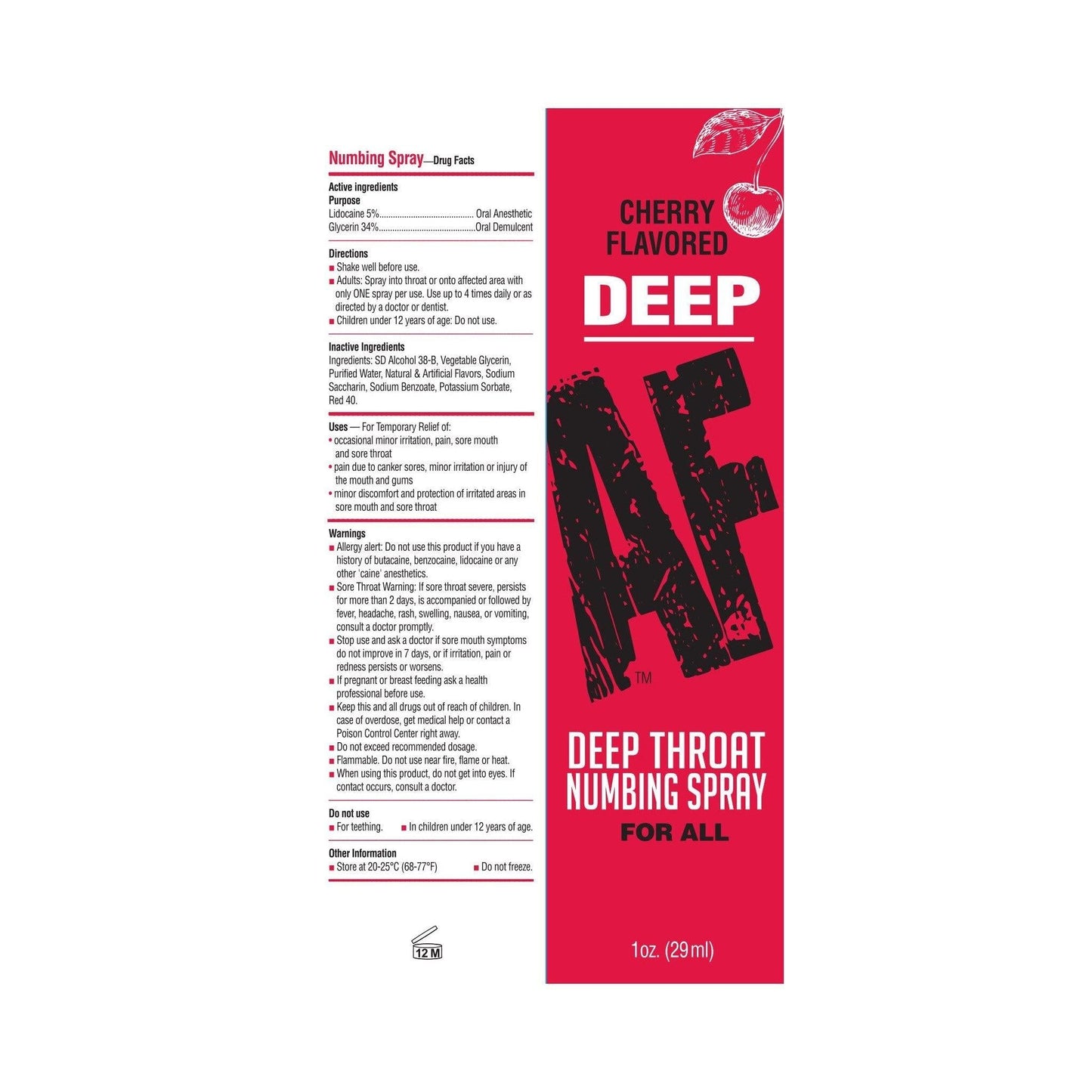 Deep AF Deep Throat Numbing Spray for All 1 oz (29 mL) - 2 Flavors to Choose From