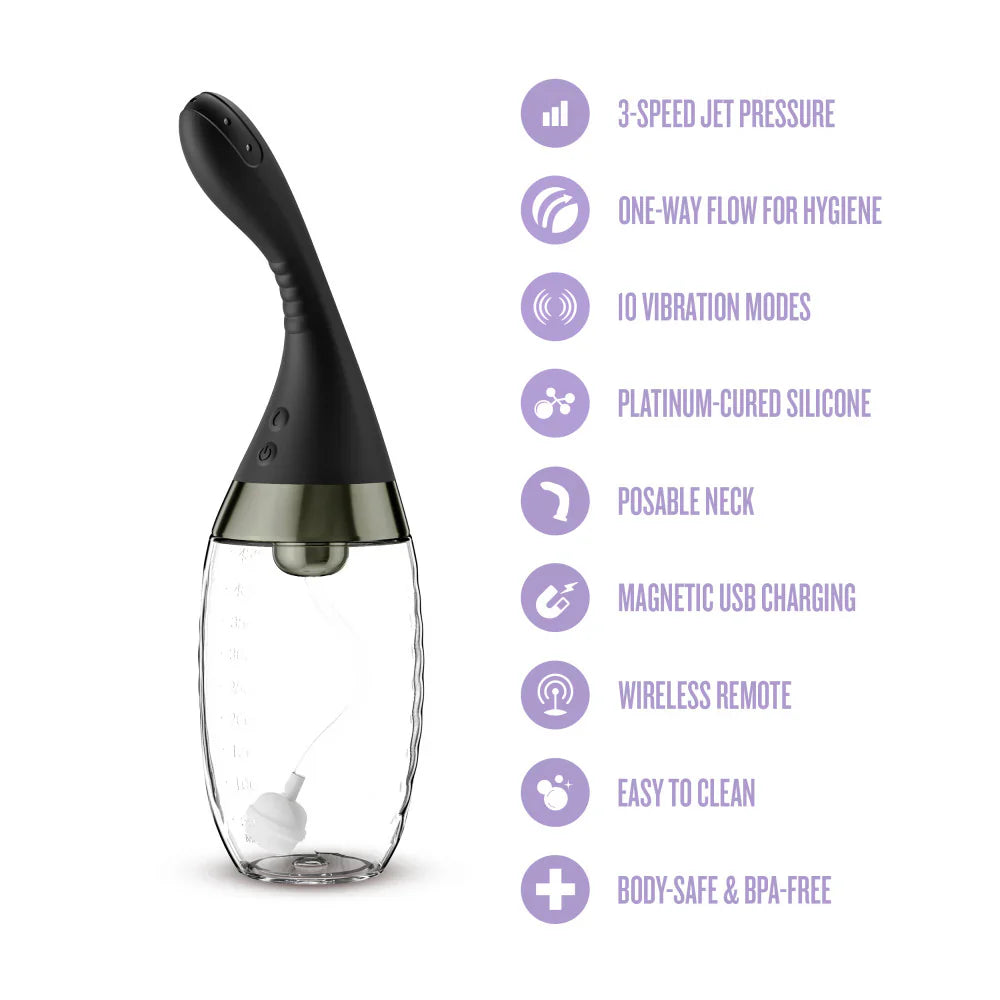 Anal Adventures Aqua Jet Automatic Rechargable Anal Douche W/Remote