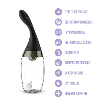 Anal Adventures Aqua Jet Automatic Rechargable Anal Douche W/Remote