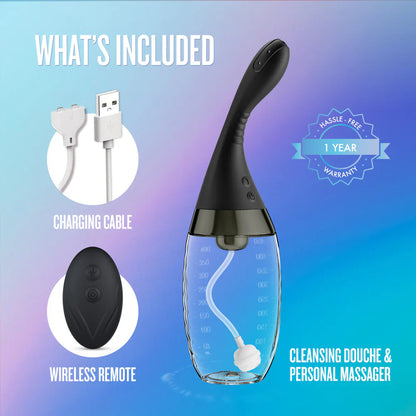 Anal Adventures Aqua Jet Automatic Rechargable Anal Douche W/Remote
