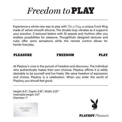 PLAYBOY The 3 Way Rechargeable Silicone Cock-Ring