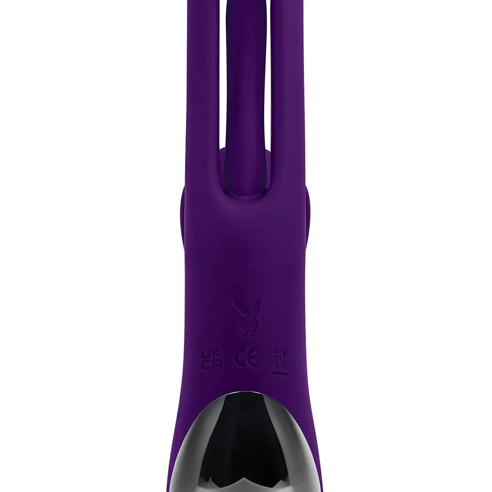 PLAYBOY Thrill Dual Stimulating Vibrating Rechargeable Silicone Rabbit