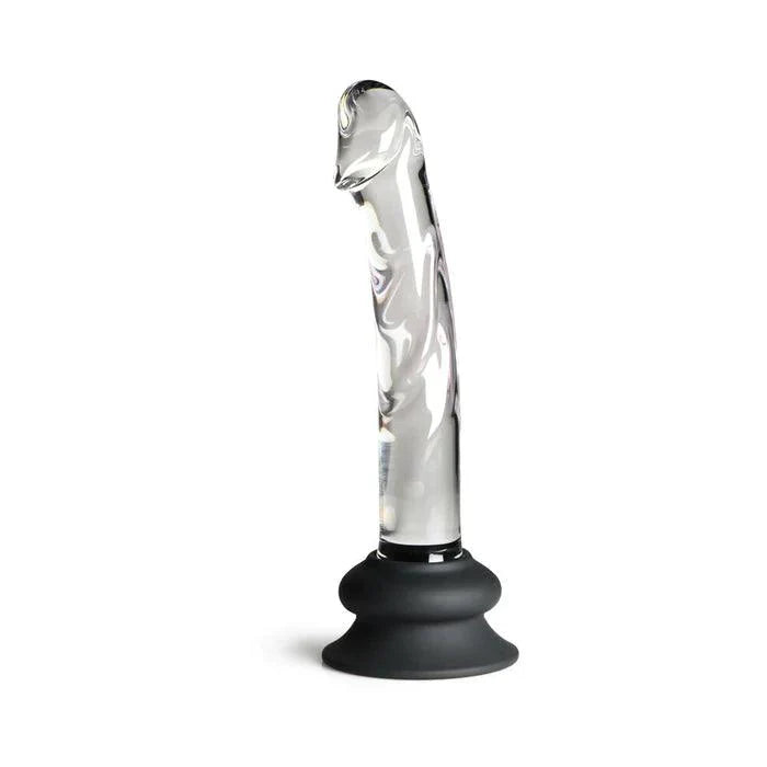 Pleasure Crystals Glass Dildo with Silicone Base - 7in SexLube.com