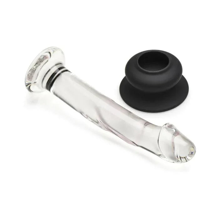 Pleasure Crystals Glass Dildo with Silicone Base - 7in SexLube.com