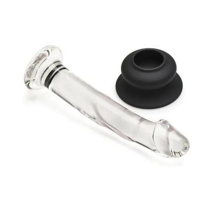Pleasure Crystals Glass Dildo with Silicone Base - 7in SexLube.com