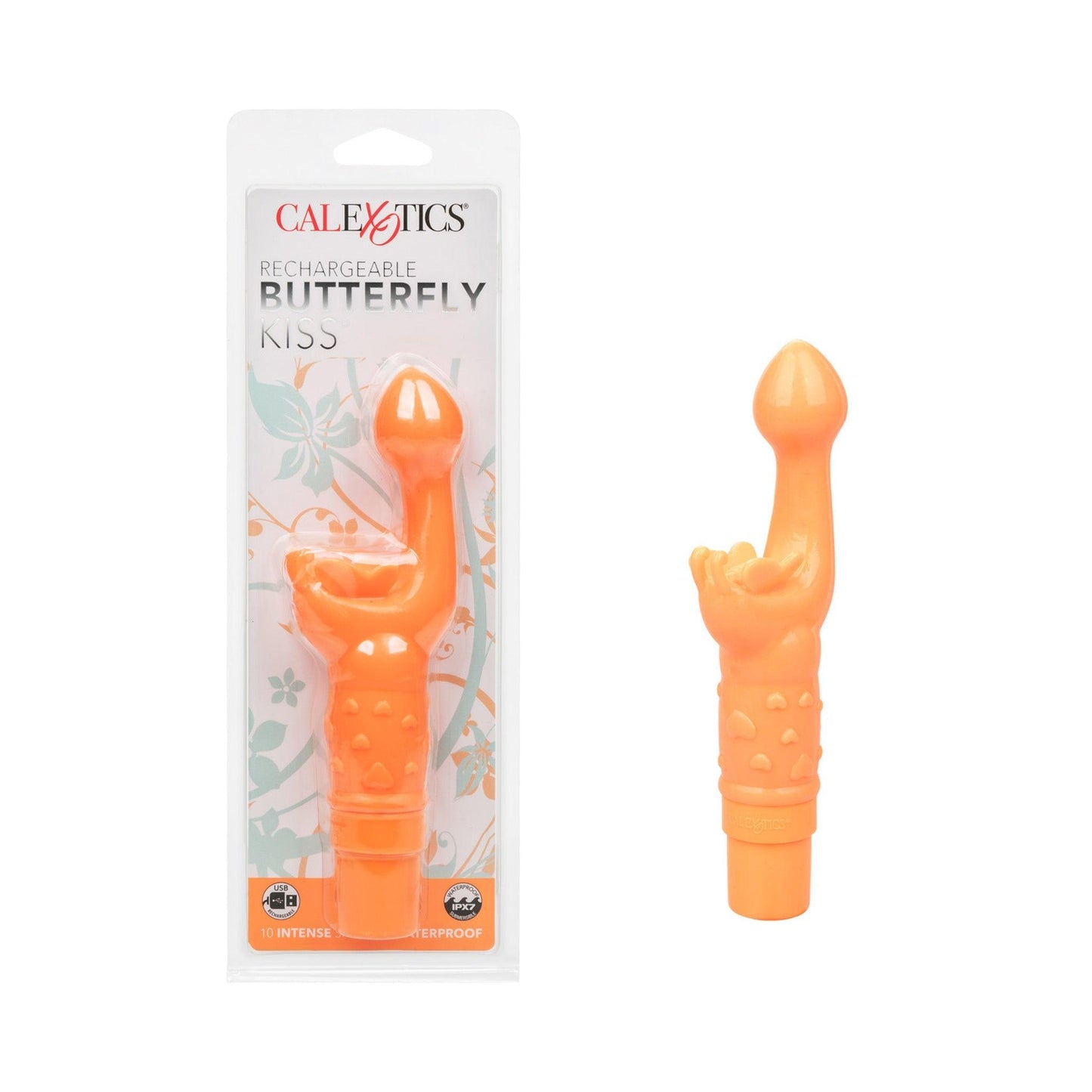 Rechargeable Butterfly Kiss Vibrating and Fluttering - Orange