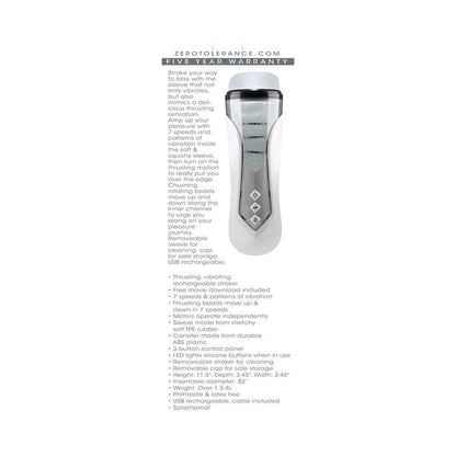 Zero Tolerance - Rechargeable Stroking Buddy - White - CheapLubes.com